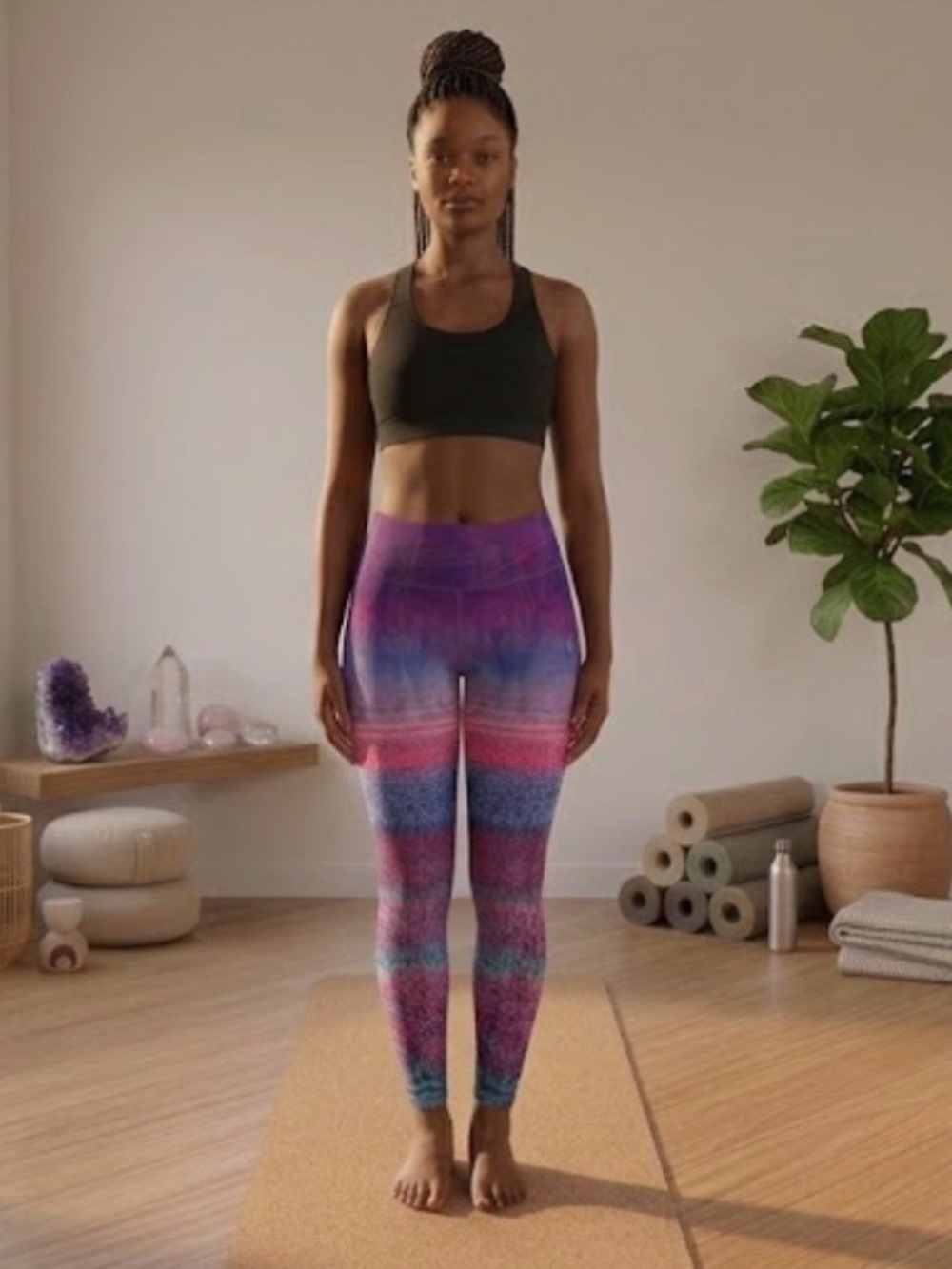 🌸 Evolution and Creation Gradient Leggings Purple Pink Blue Size Medium